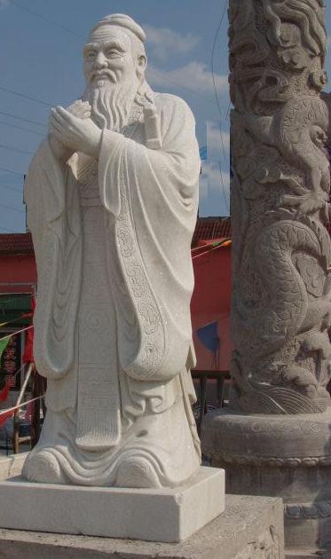 石雕孔子，青石孔子，漢白玉孔子，孔子標準像