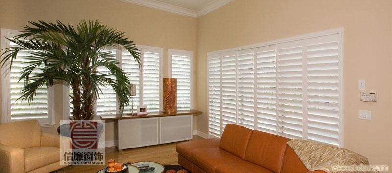 高檔別墅百葉窗簾歐式實木透氣窗