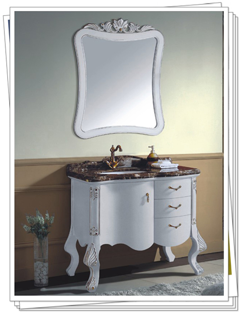 拓陶衛(wèi)浴簡歐落地式浴室柜 大理石臺面洗面盆儲物柜