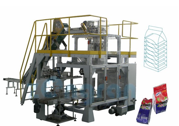 天津全自動給袋式包裝機，洗衣粉給袋式包裝機