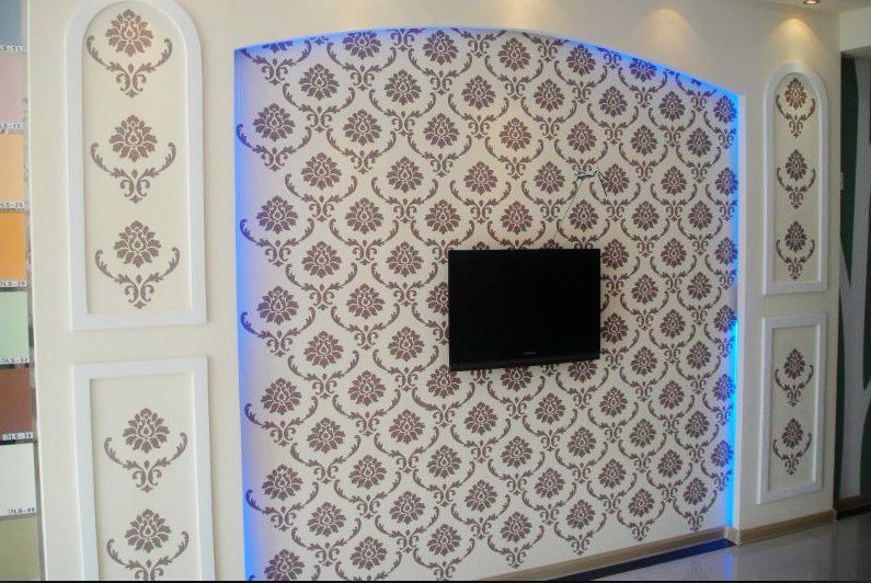 電視背景墻就用能吸收輻射的優(yōu)特美筑硅藻泥！