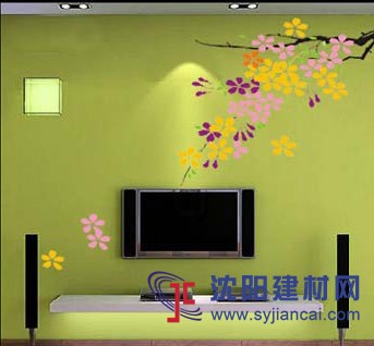 沈陽碧然硅藻泥背景墻效果圖植物簡畫2