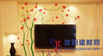 沈陽碧然硅藻泥背景墻效果圖植物簡畫3