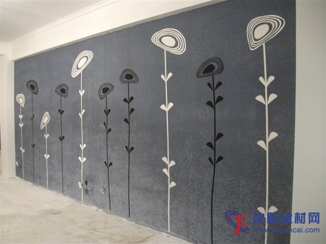 沈陽碧然硅藻泥背景墻效果圖植物簡畫4