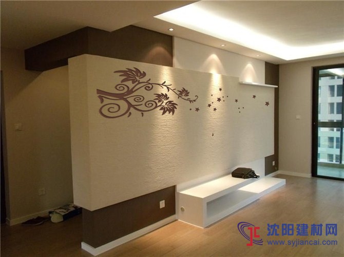 沈陽碧然硅藻泥背景墻效果圖對角花藤1