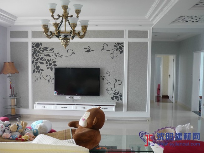 沈陽碧然硅藻泥背景墻效果圖對角花藤7