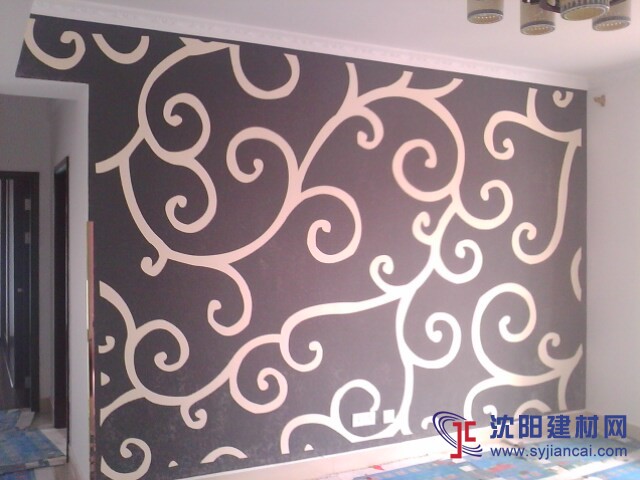 沈陽碧然硅藻泥背景墻效果圖歐式壁花2